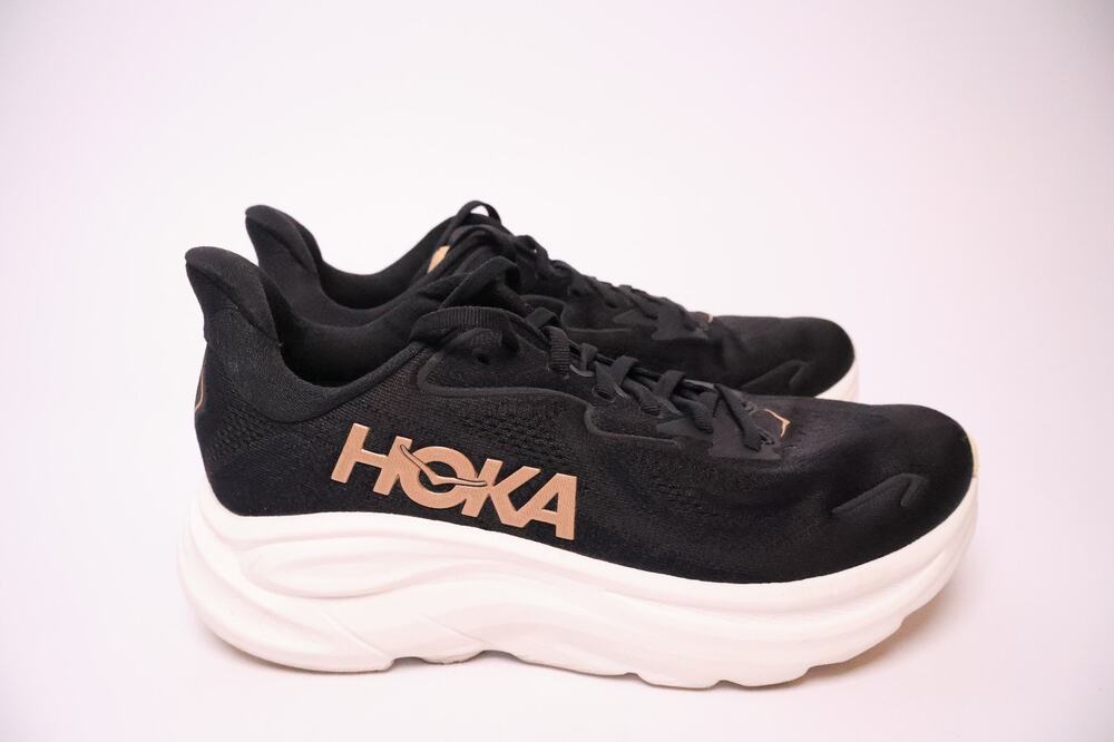 Hoka One One Clifton 10 Black Rose Gold Women's 8.5B 1162031 BRGL Excellent #208